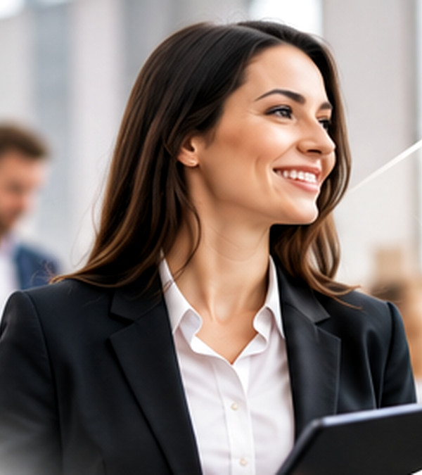 Professionista durante un colloquio e attività di selezione